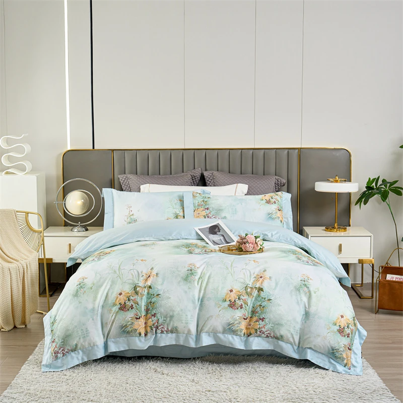 A&J【品牌】轻奢全棉大版数码印花小清新四件套-静若繁花