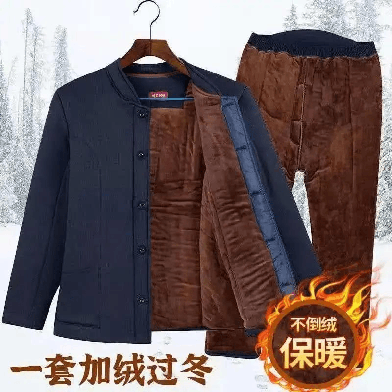 【小扬哥推荐】70-80岁老爷爷套装男中老年棉衣棉裤老人内穿冬季