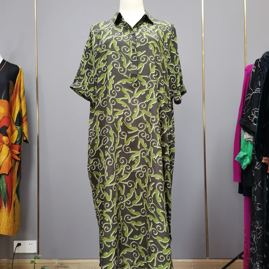 【秀红轻奢定制】夏款设计款显瘦舒适时尚宽松连衣裙H4258