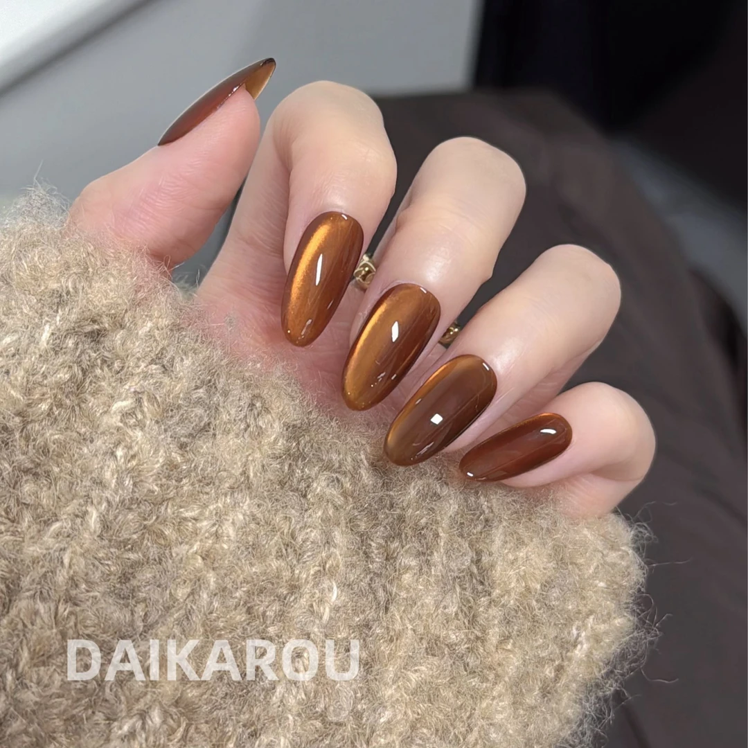 日落蜜蜡 黛卡柔 预售 哇擦么 此度 短椭圆 中椭圆手工穿戴甲10片