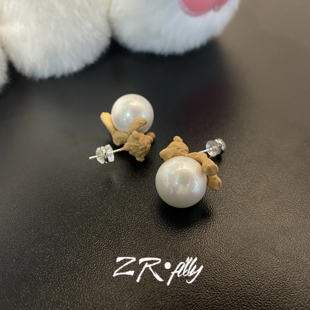 铜合金仿珍珠耳饰 时尚个性耳钉3716