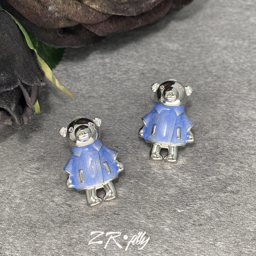 钛钢合成锆石耳饰 时尚精致轻奢百搭耳钉2786