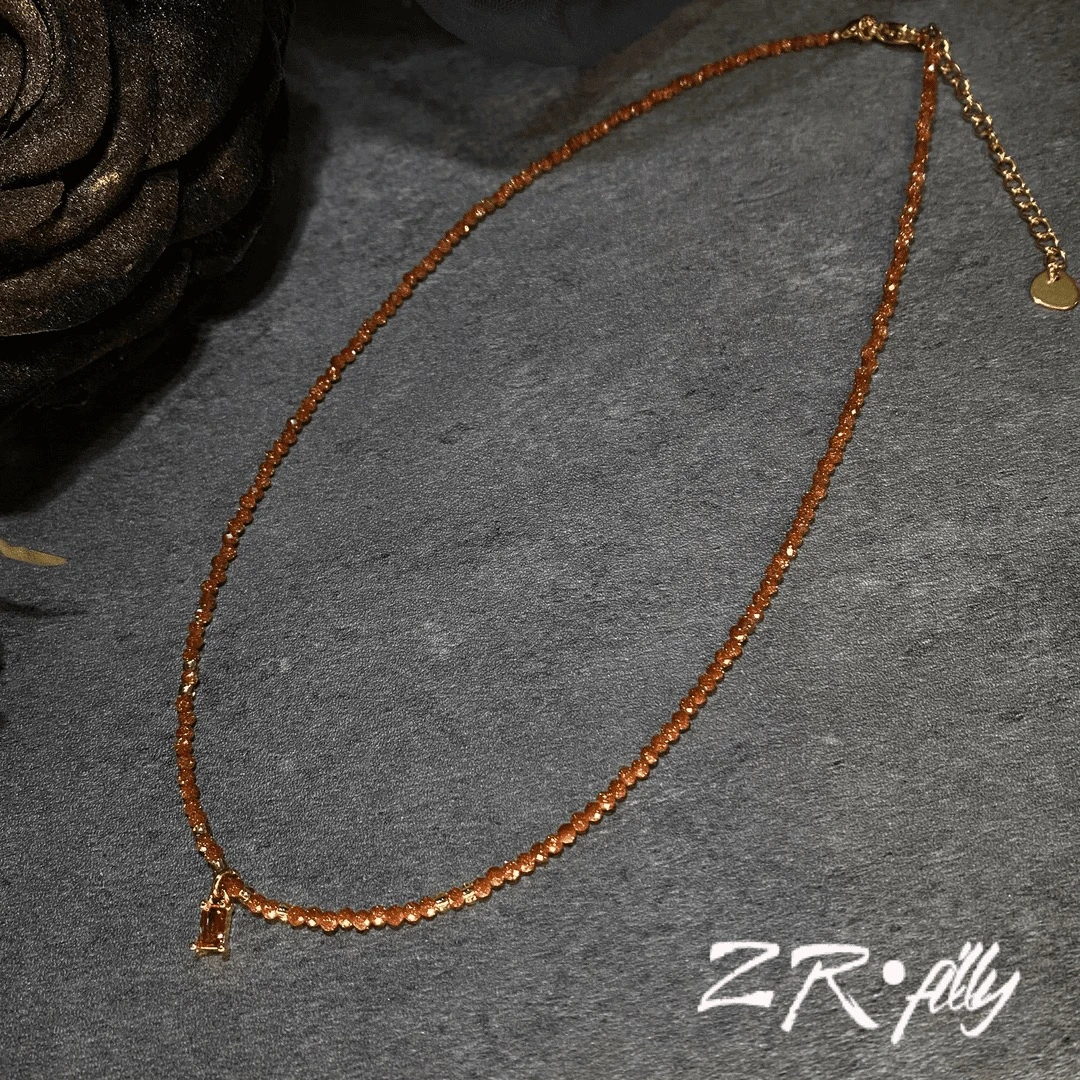 铜合金合成锆石项链 轻奢时尚精致百搭项链755