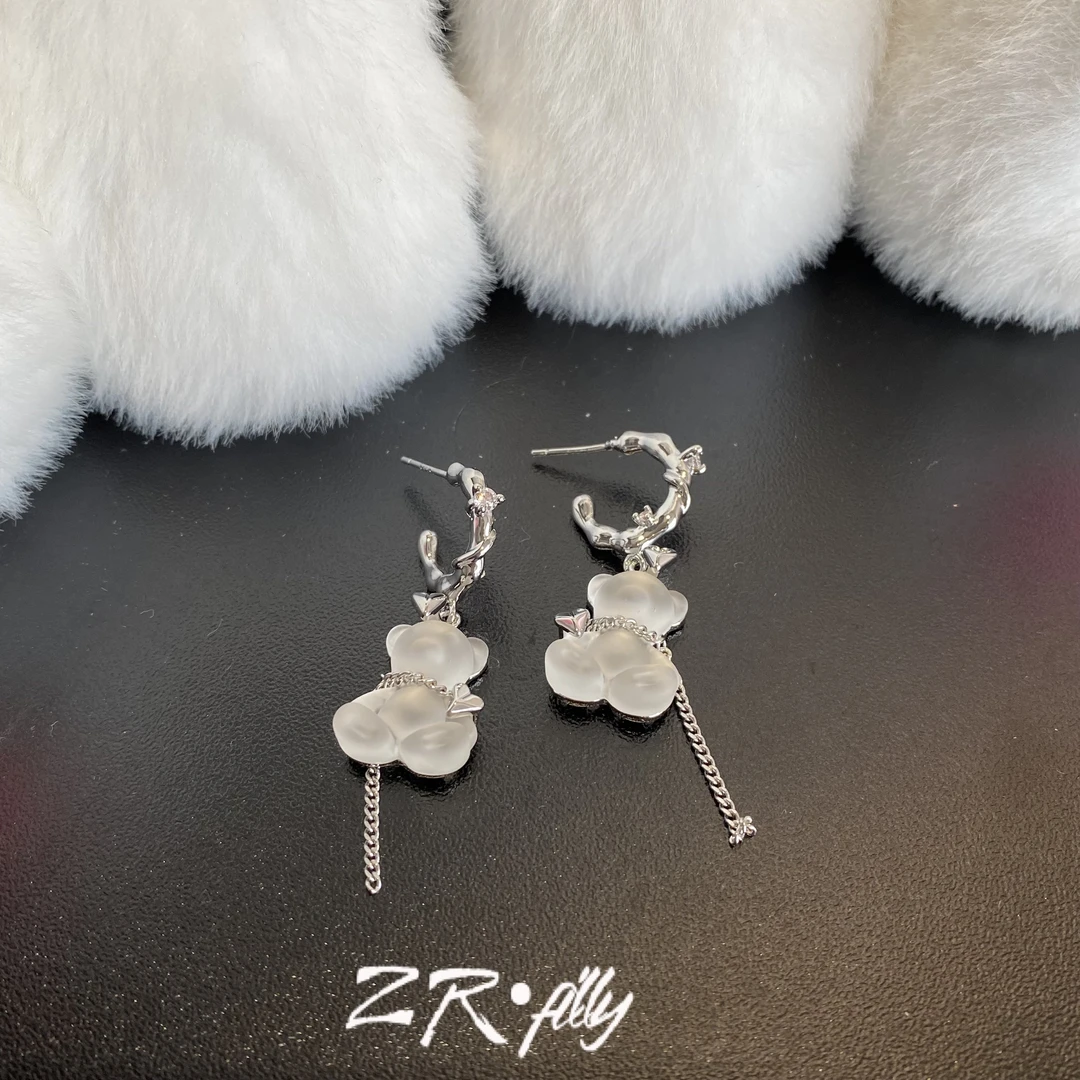 合金亚克力耳饰 可爱卡通耳钉2797