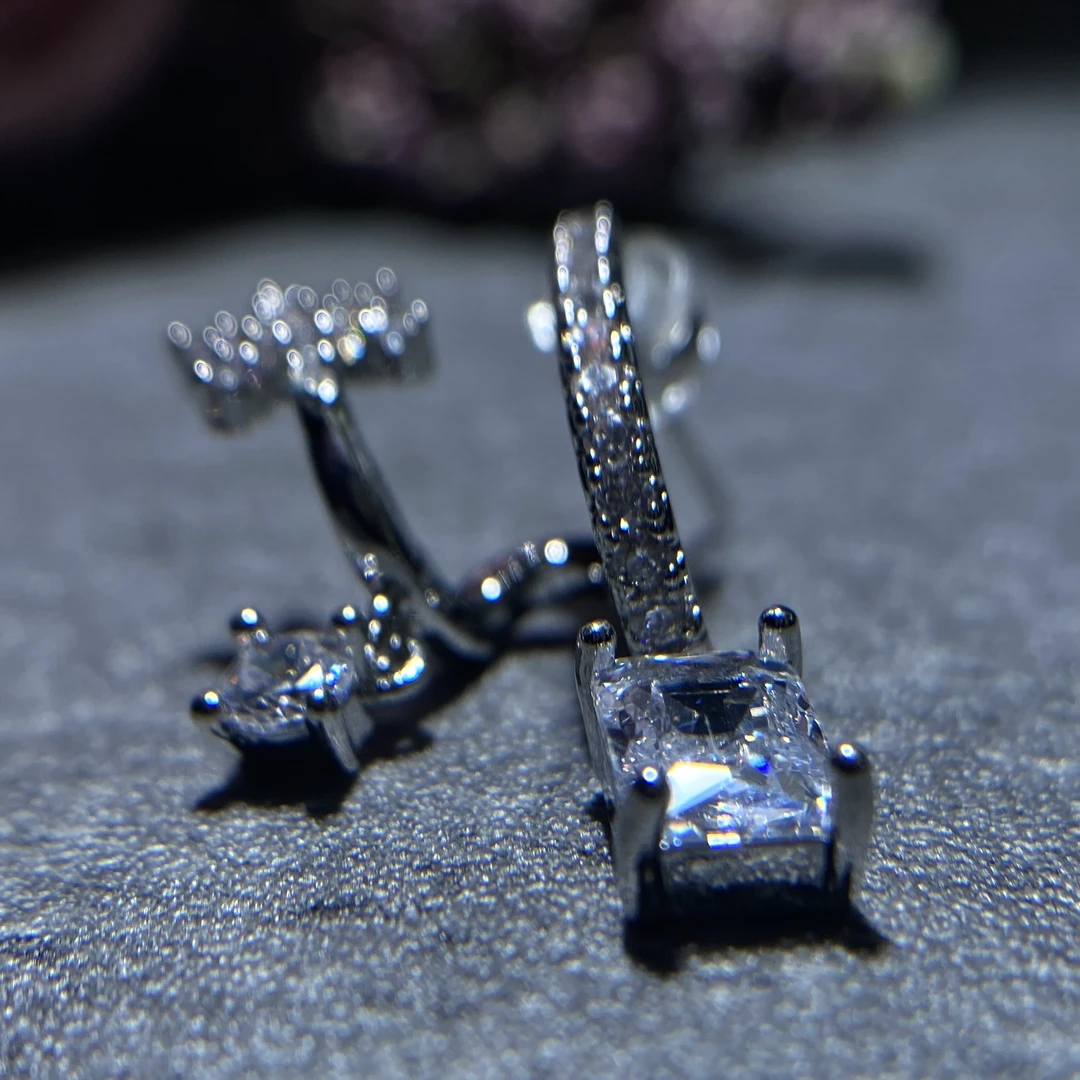 铜合金合成锆石耳饰 精致耳钉时尚轻奢耳饰2008