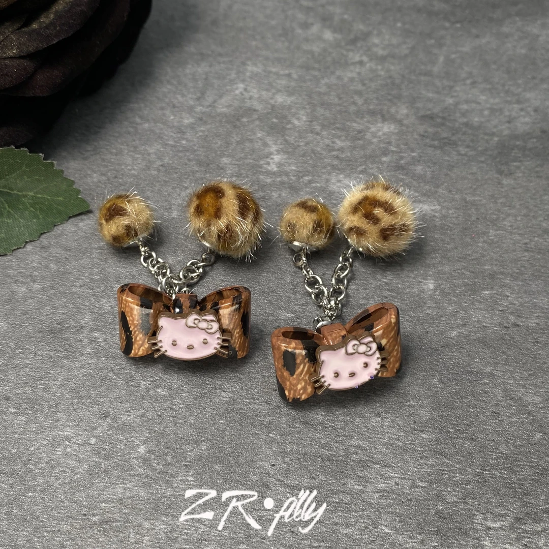 非金属亚克力耳饰 可爱卡通耳钉2972