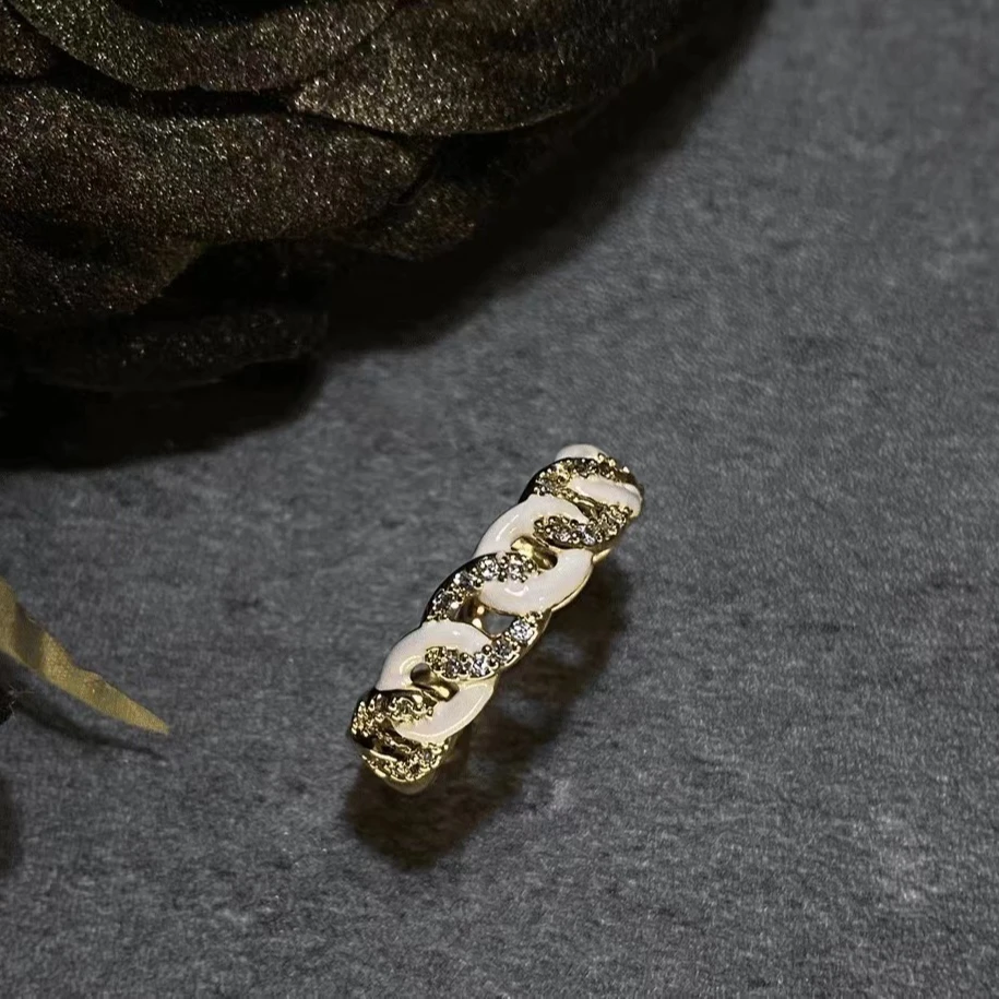 铜合金合成锆石戒指 时尚精致轻奢百搭戒指878