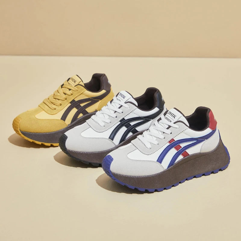 【嘉】2025韩版春季时尚透气百搭网红厚底休闲鞋