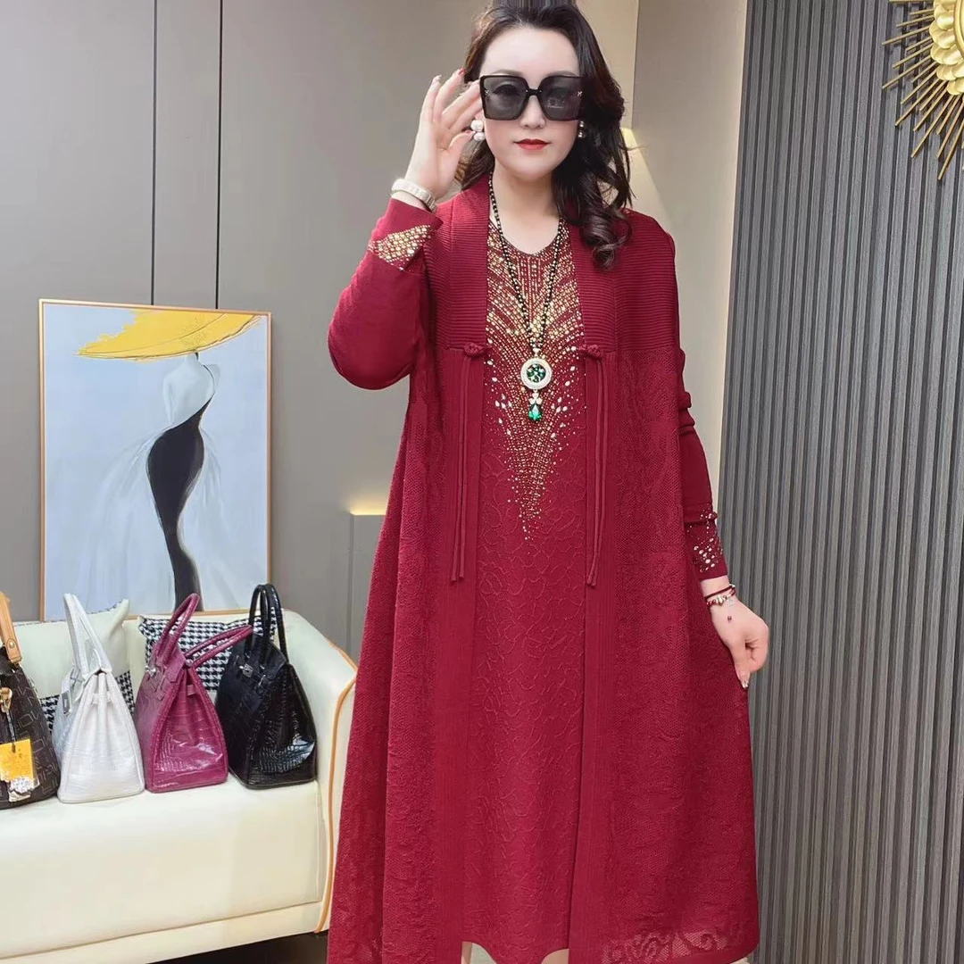 艾衣严选 套装新款镂空三角亮钻衣裙套装A02时尚百搭宽松气质