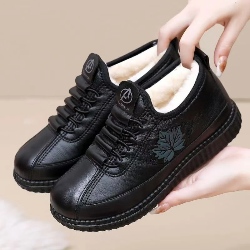 棉鞋男冬季新款短靴加绒加厚保暖女鞋潮流休闲男士皮面低帮棉靴