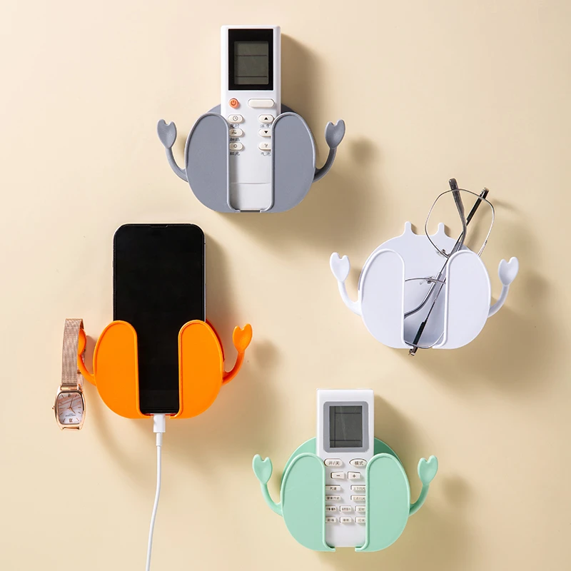 壁挂式手机充电收纳架遥控器收纳盒免打孔宿舍床头收纳神器置物架