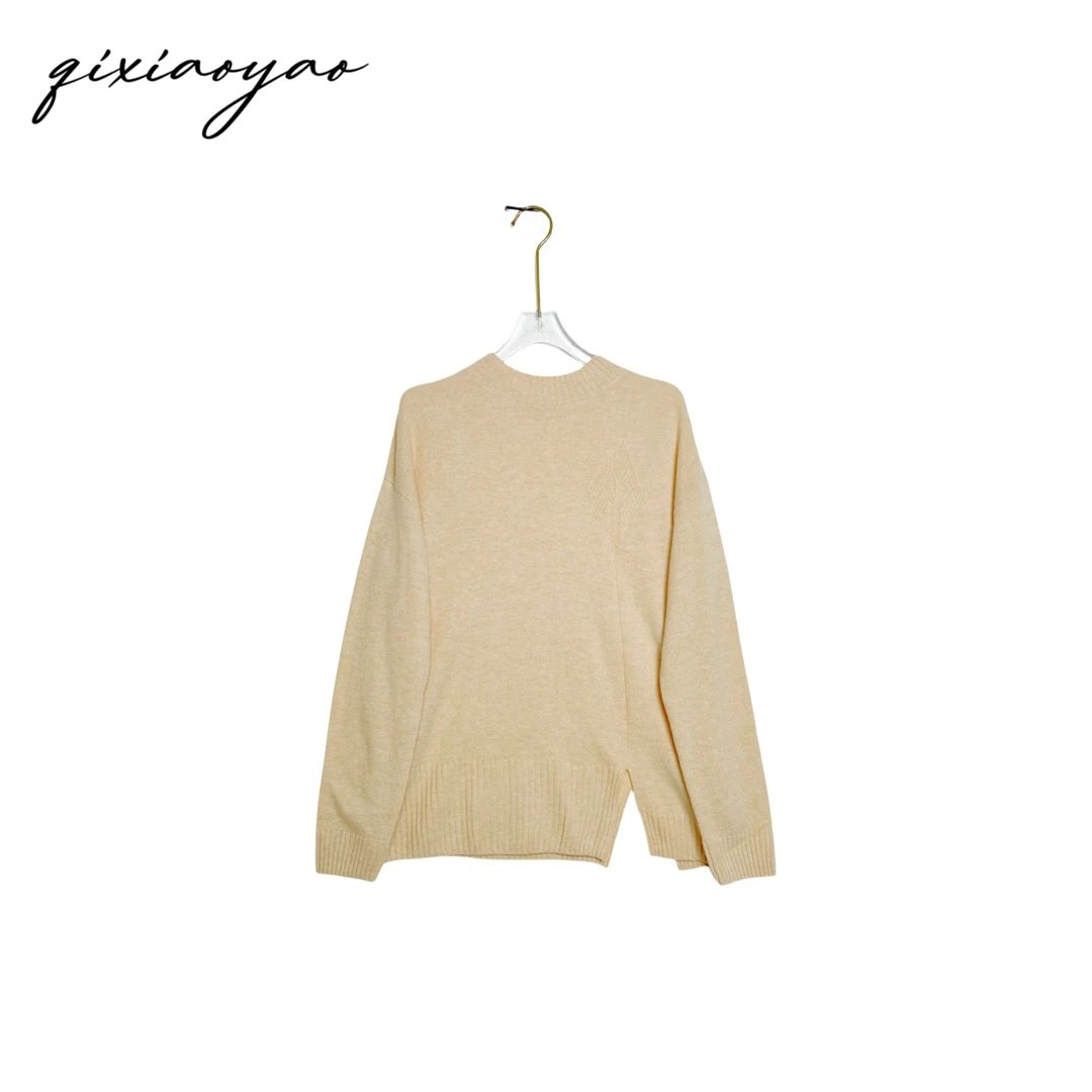 2024秋季新款刺绣圆领针织羊毛衫#DG3QR8003