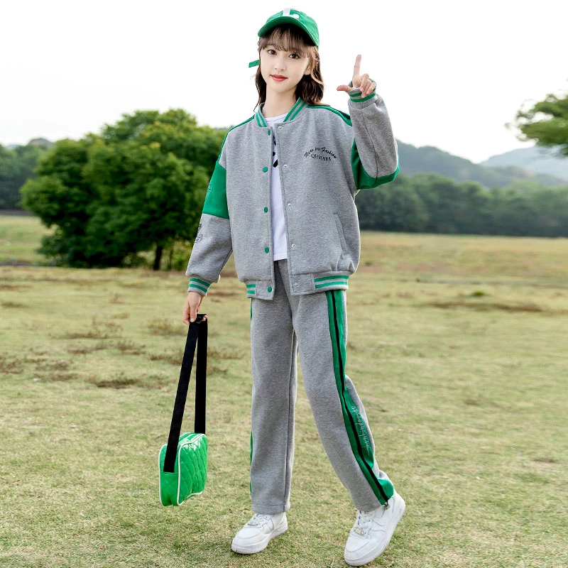 女童棒球服套装春秋2025新款春季儿童衣服春款休闲女中大童运动服