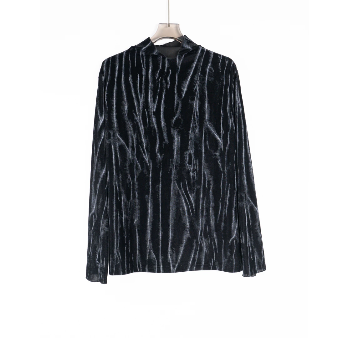 PS240947大码胖mm休闲上衣T恤小众设计百搭秋冬丝绒印花气质