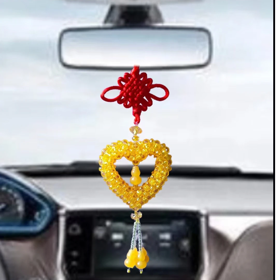 手工DIY大红中国结心心相印车吊包包挂件手机链