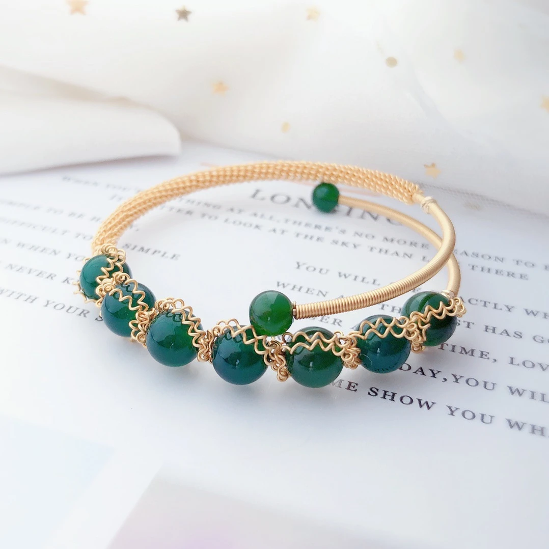 铜合金手镯 【五金女孩】手工编织气质简约小众时尚轻奢5188