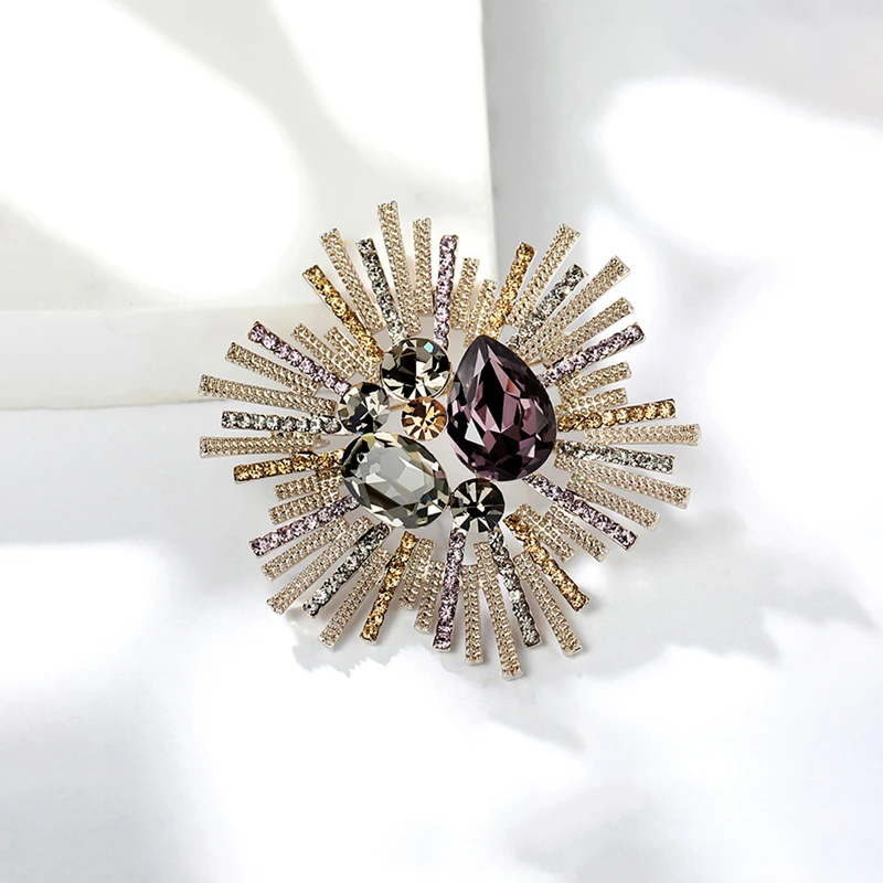 铜合金锆石胸针 【炫彩繁星】轻奢时尚百搭胸针奢华精致奢华6063