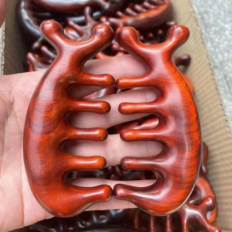 紫檀按摩经络梳小海豚经络按摩梳头皮按摩颈部按摩梳