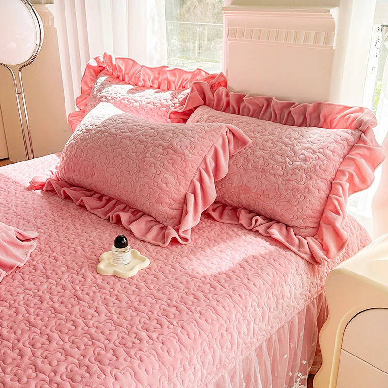 加厚夹棉单人枕套短毛枕头套一对装枕套装成人枕头套冬季加绒