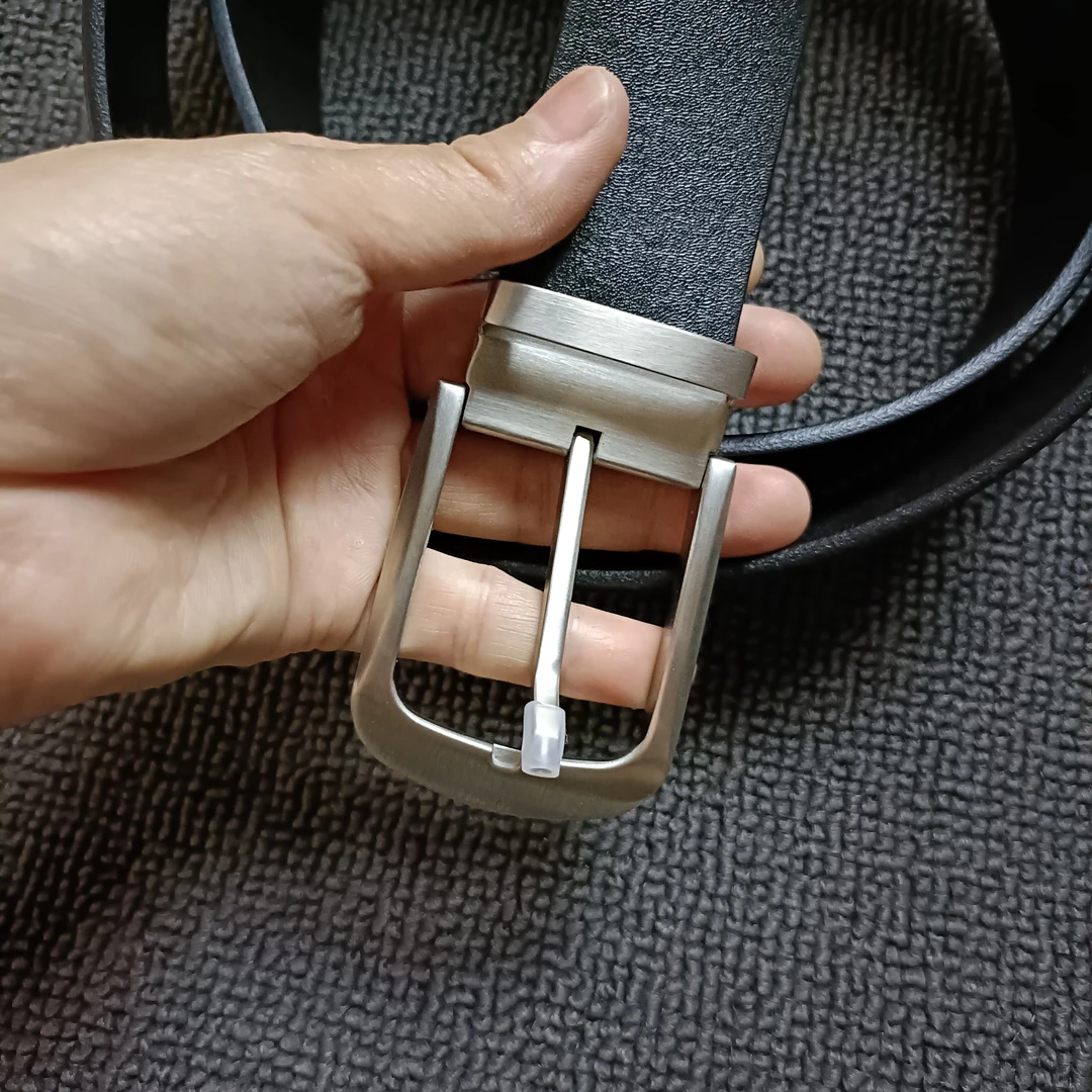 男士腰带头层植鞣牛皮带条不锈钢针扣扣头