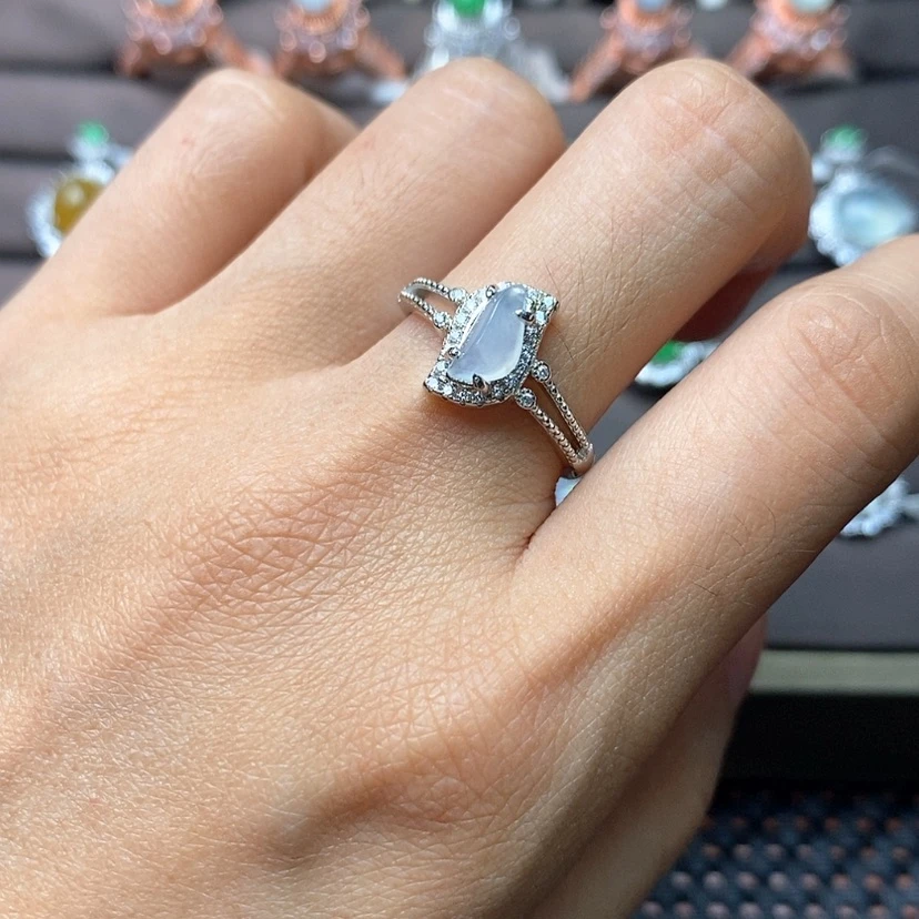 【闪购商品】翡翠戒指银S925镶嵌缅甸