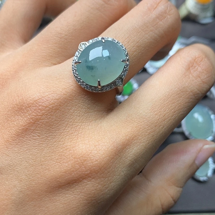 【闪购商品】翡翠戒指银S925镶嵌缅甸