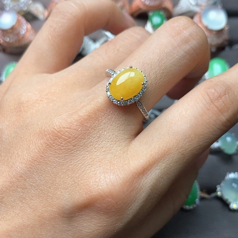 【闪购商品】翡翠戒指银S925镶嵌缅甸