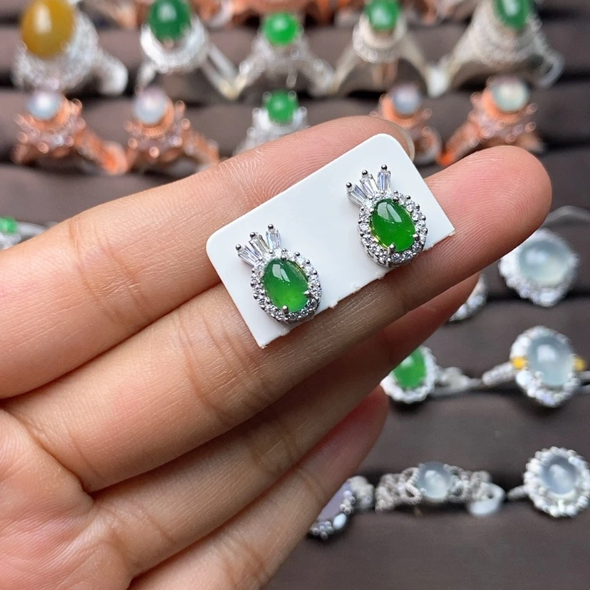【闪购商品】翡翠戒指银S925镶嵌缅甸