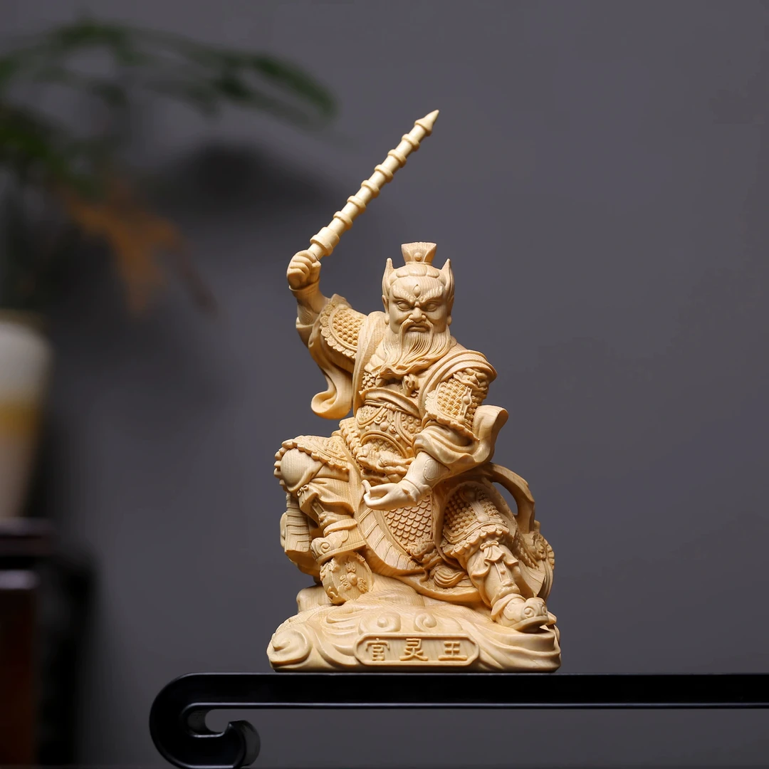 木雕王灵官三眼火神元帅第一大护法家用寺庙供奉摆件家居装饰品