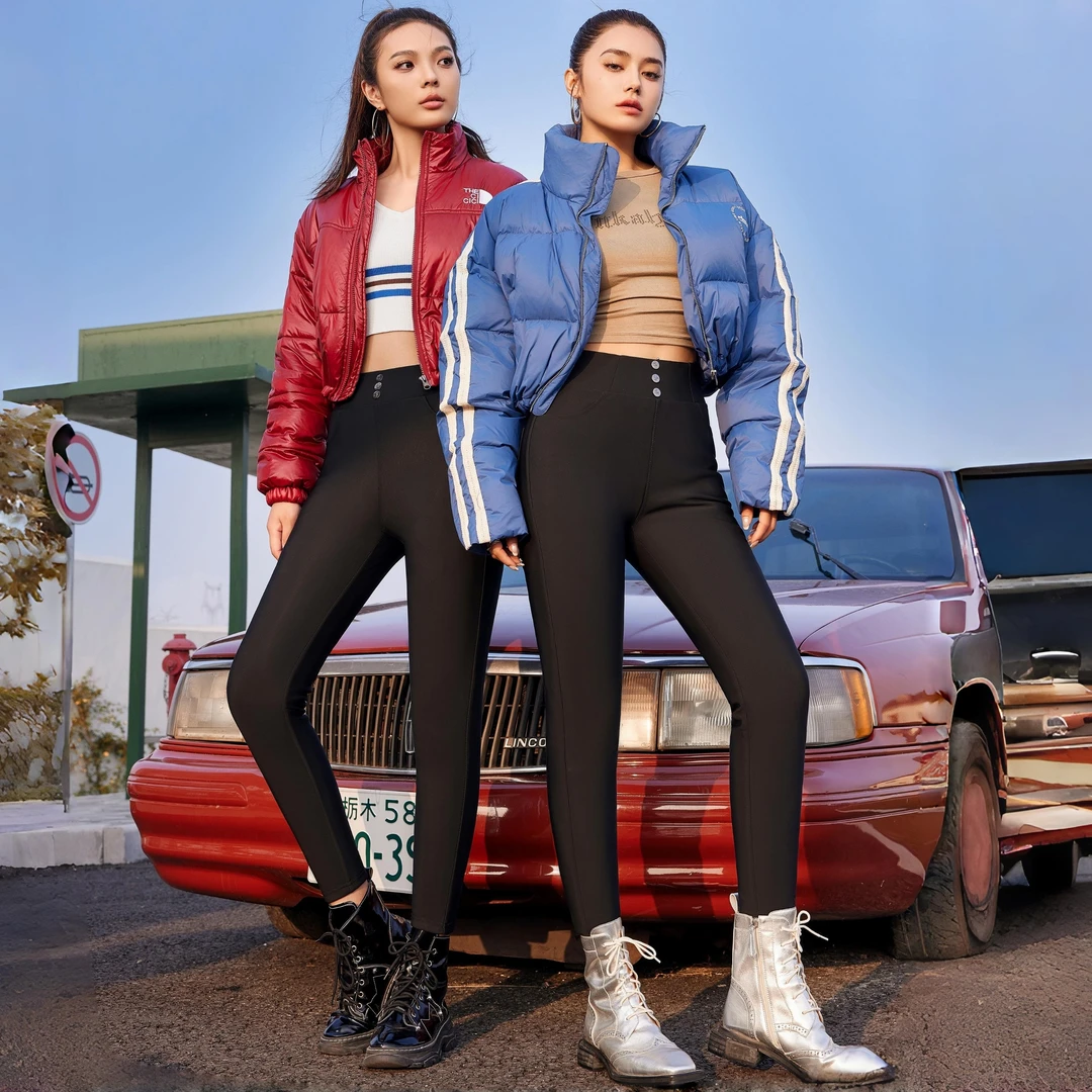 【雪辰甄选】锁温保暖！AB版小脚黑色外穿高腰休闲裤女款秋冬冬季