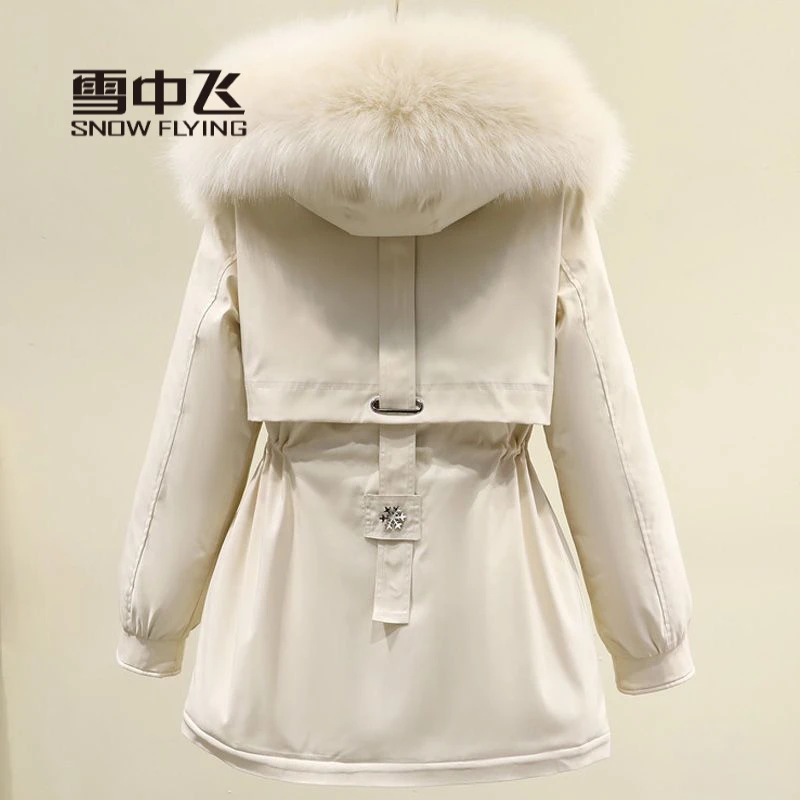 雪中飞绒服短款衣女派克服2023新款棉服冬季韩版外套宽显瘦女士