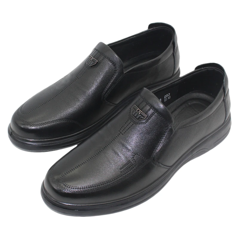 HATU耐磨爸爸男款鞋真皮商务休闲皮鞋透气舒适软底平底低帮83122