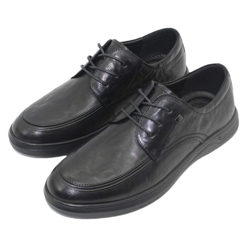 HATU男士真皮英伦手抓纹绅士软底软面舒适百搭商务休闲皮鞋93811