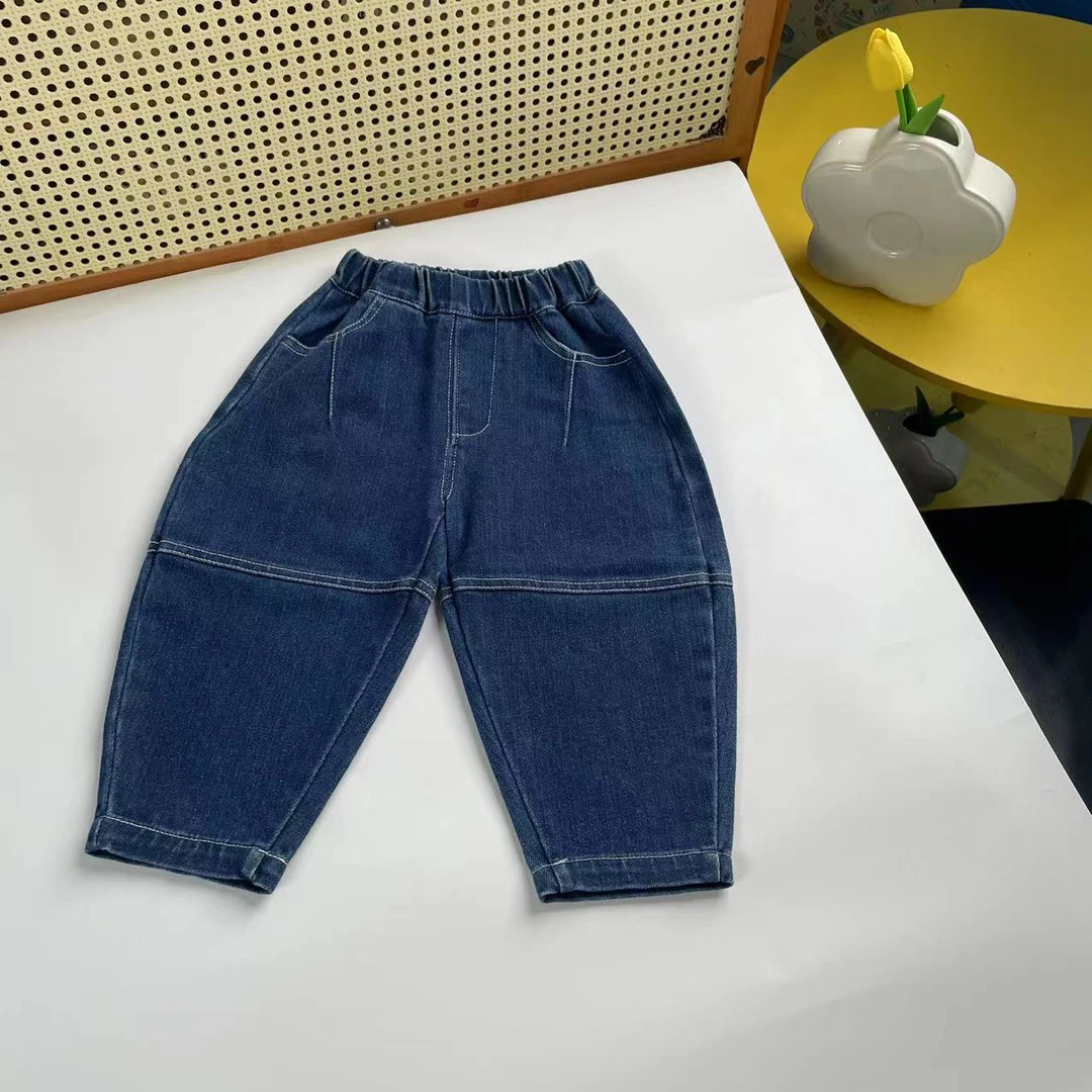 〖129〗BS中小童拼接束脚牛仔裤
