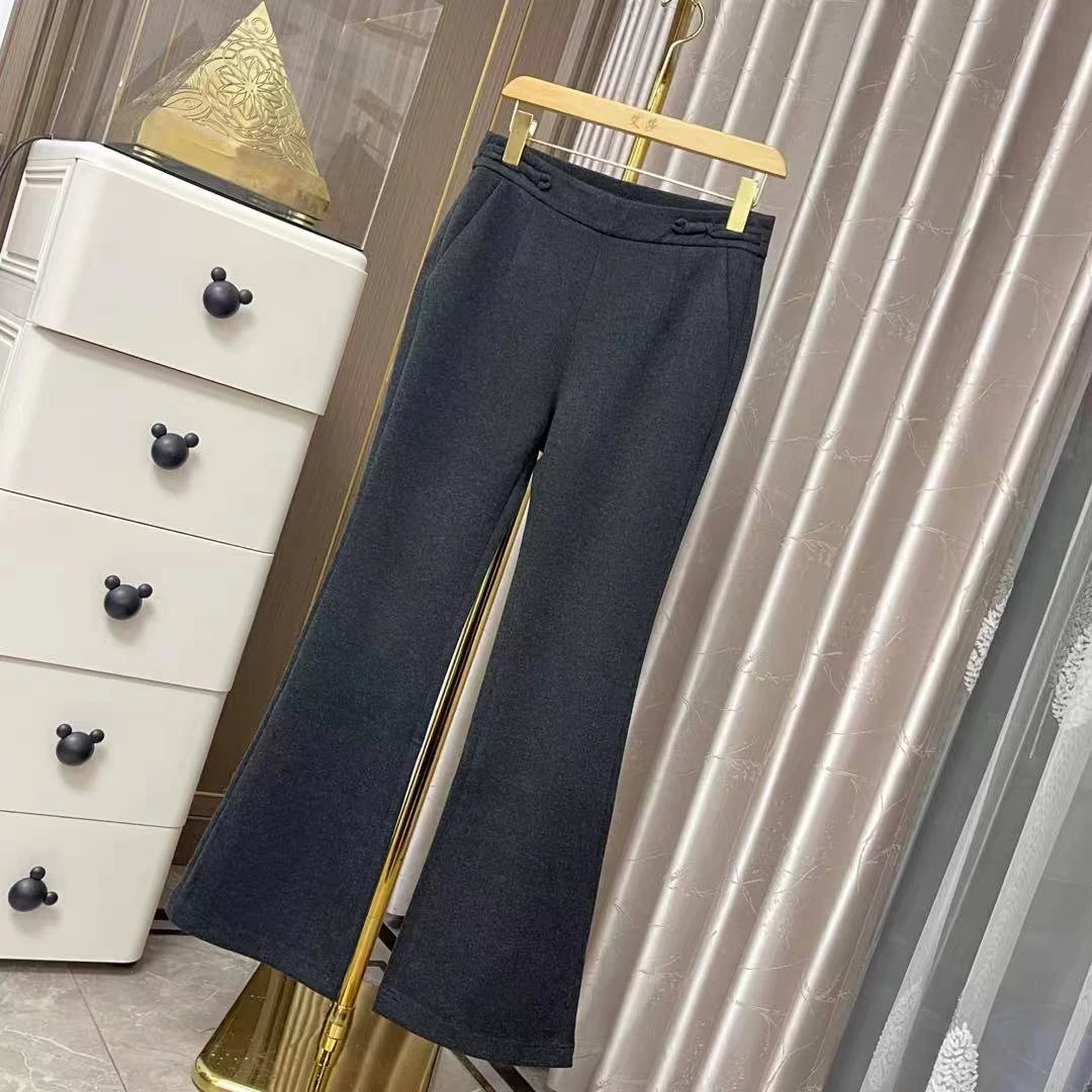 盘扣弹力喇叭裤ZBK32131最小码裤长102 卡码往大拍