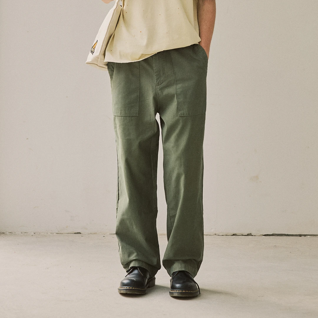 NORYBRAND 简约做旧OG107甲板裤 cleanfit基础百搭通勤休闲长裤