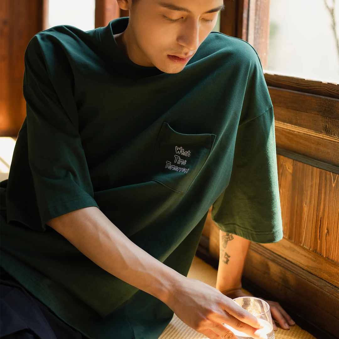 明天几点系列 趣味口袋短袖T恤