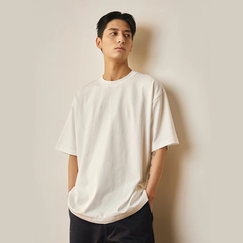 NGOARMY  圆领基础纯色TEE短袖白色打底男t恤棉夏宽松半袖