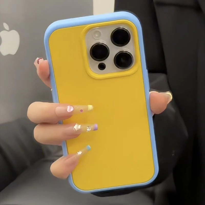ins简约柠檬黄苹果14pro手机壳全包iPhone14软壳13套12防摔11小众