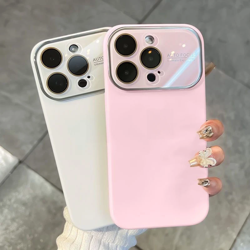 高级感液态硅胶iPhone15手机壳磨砂大视窗苹果13/14防摔保护壳12