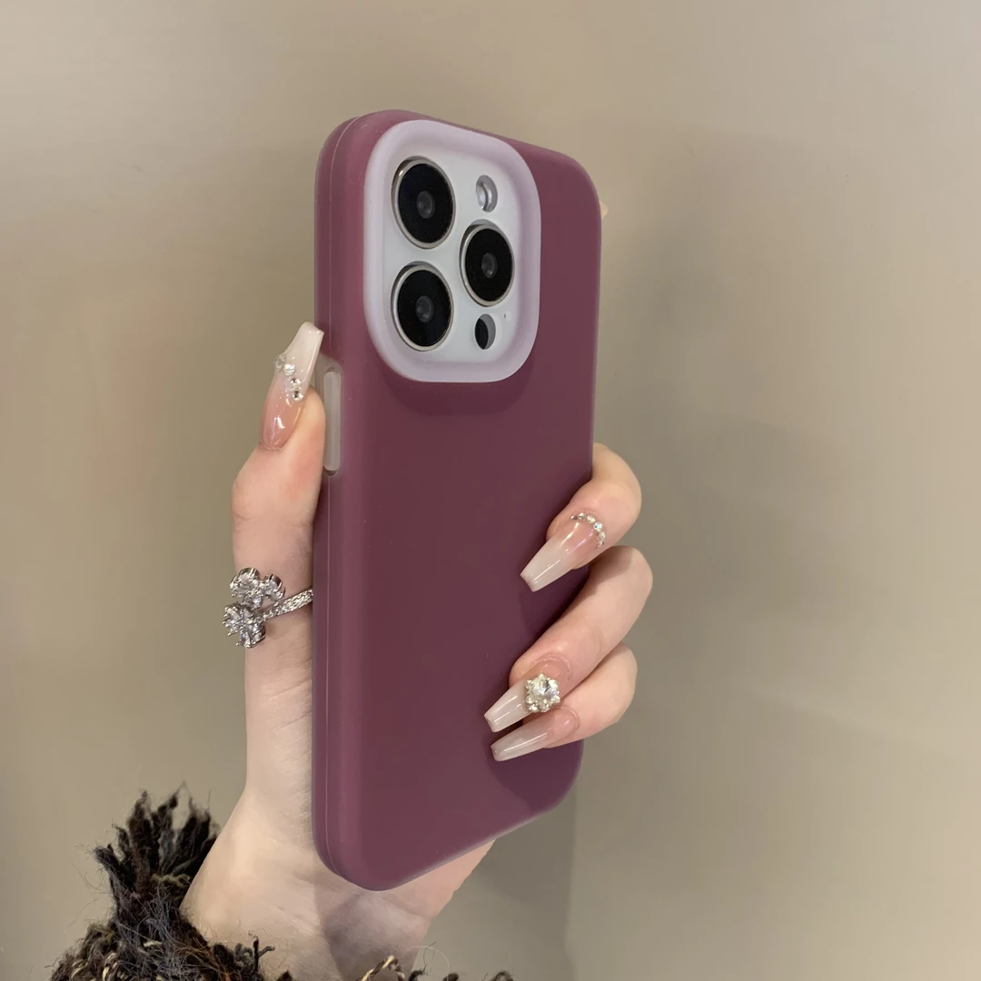 复古酒红液态果冻硅胶iPhone15promax苹果13手机壳14小众11防摔12