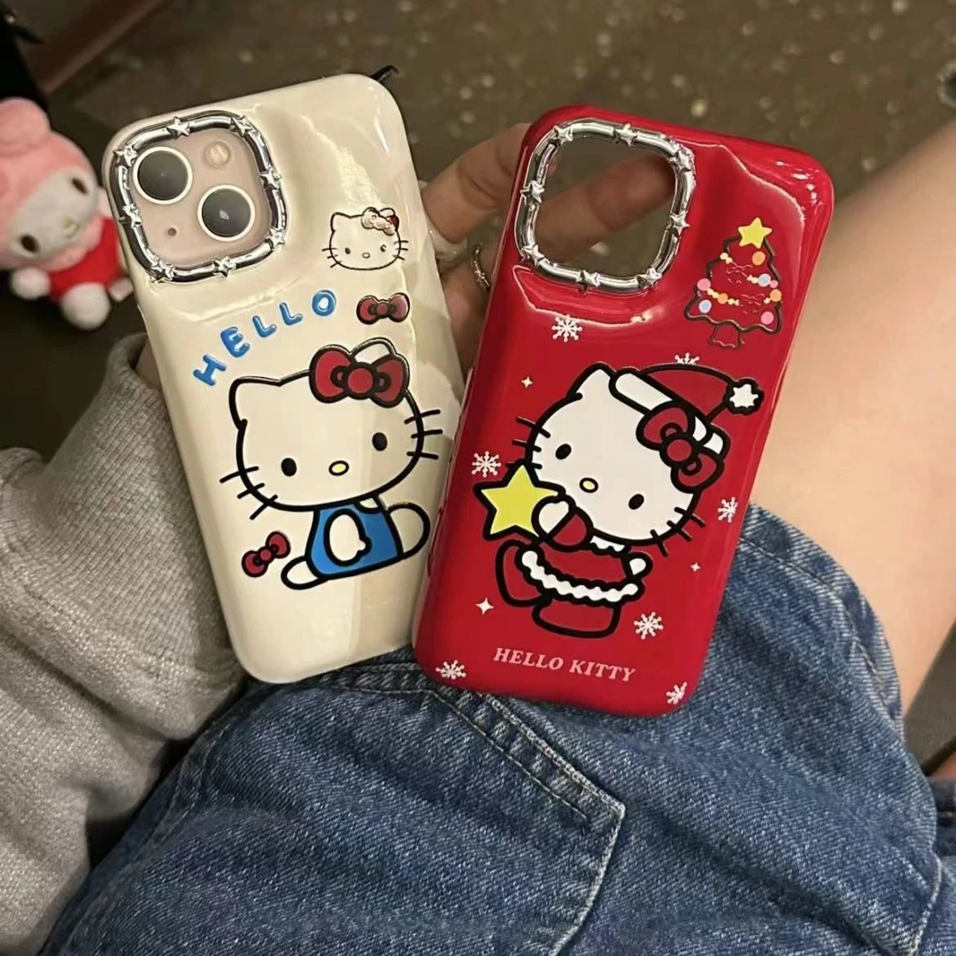卡通气垫凯蒂猫适用苹果15手机壳iPhone13pro max可爱14少女12pro