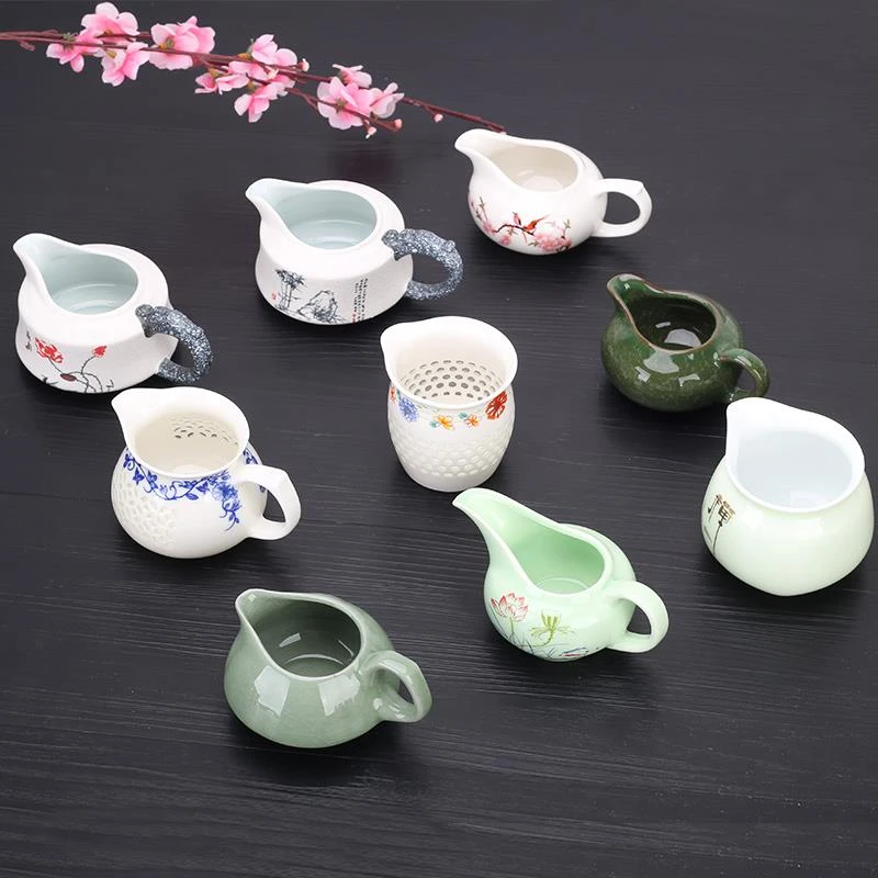 陶瓷公道杯公杯茶漏套装简约陶瓷大号茶海分茶器功夫茶具配件简约