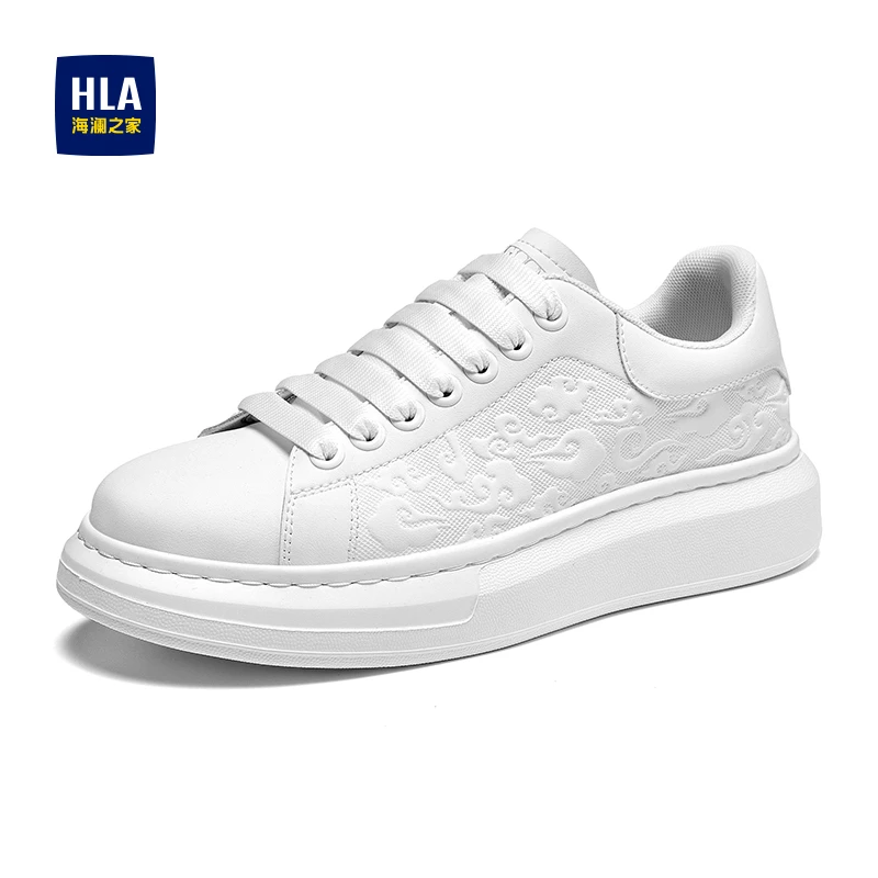 HLA/海澜之家男鞋新款春季潮流增高百搭经典板鞋耐磨小白鞋男