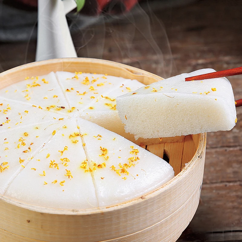 尝鲜白糖桂花糕300g早餐半成品速食速冻细腻爽滑古法制作小吃米糕