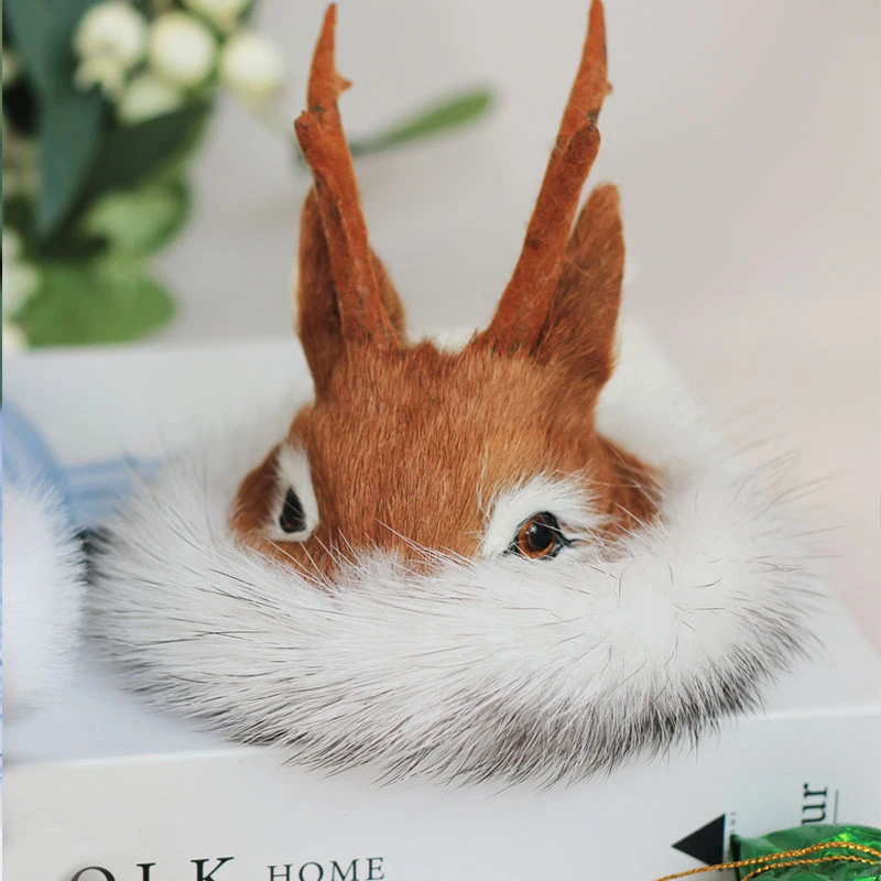 大兴安岭鄂伦春族狍角帽摆件民族特色摆件旅游景区纪念品鹿头车饰