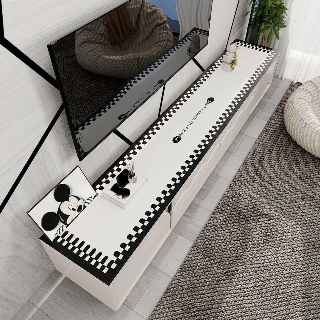 防水防油简约长方形桌布免洗防烫方形电视柜餐边柜台面垫台布桌垫