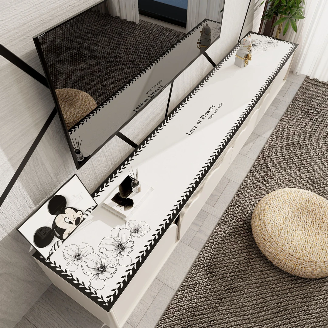 法式防水桌布茶几布电视柜防油垫免洗简约长方形桌垫玄关台面台布