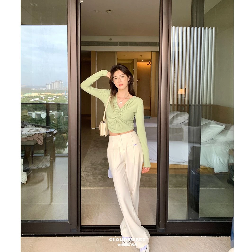 （G） fantsasy pant_休闲西装裤女春秋中线宽松显瘦直筒裤