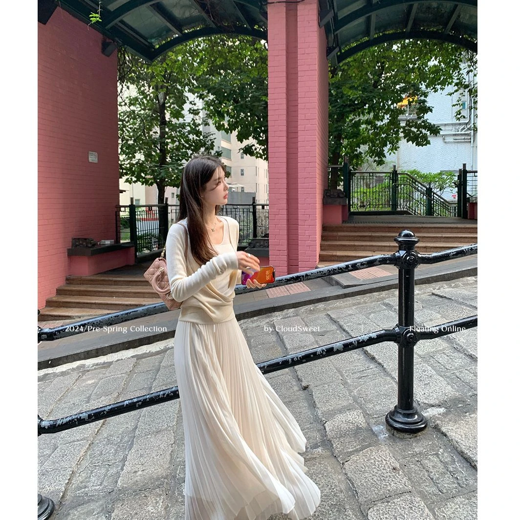 【CloudSweet 02/28 10:00】念风及你/温柔飘逸感 气质百褶半裙